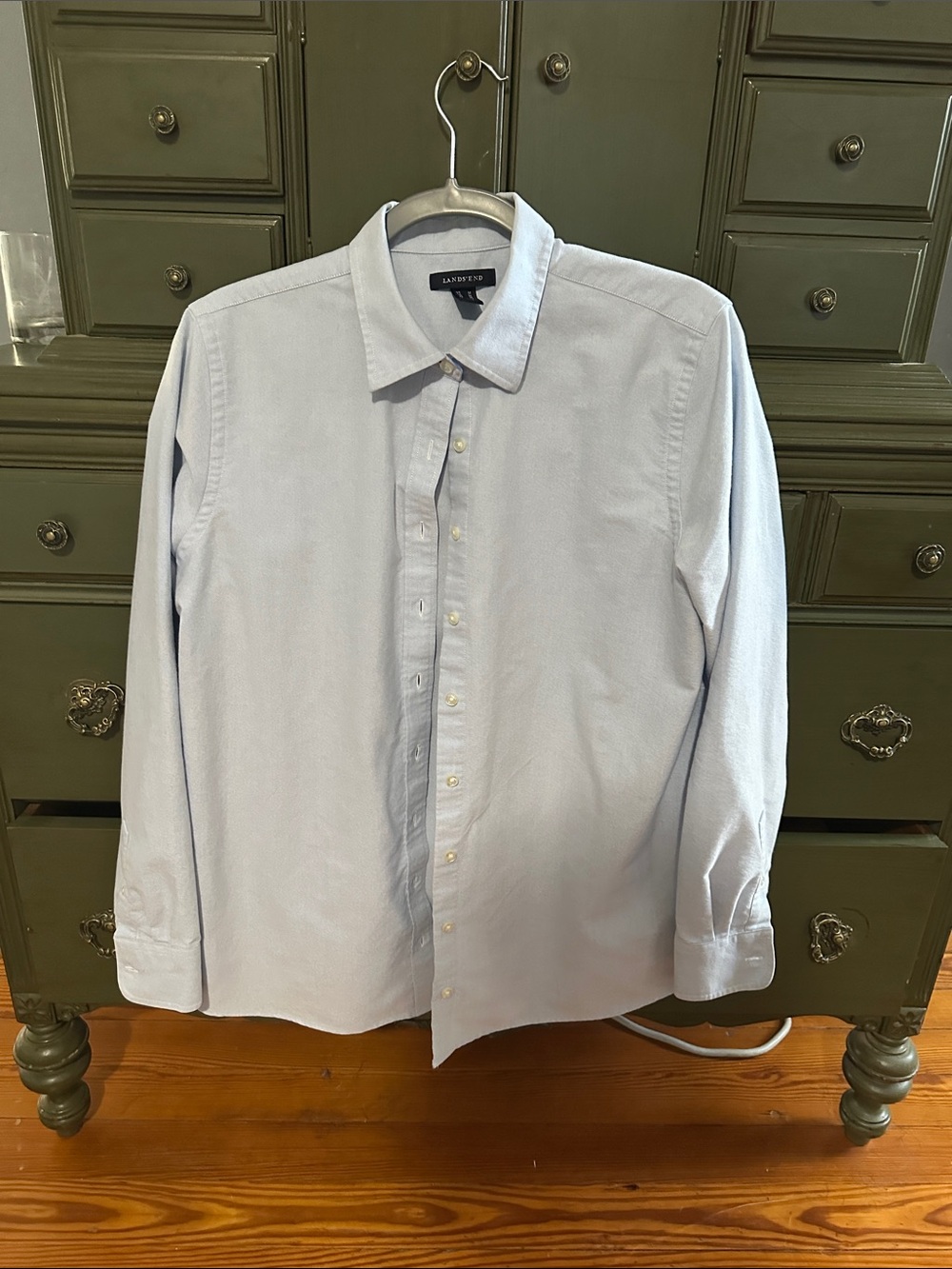 Lands' End Men's Pale Blue Oxford Button-Down Shirt